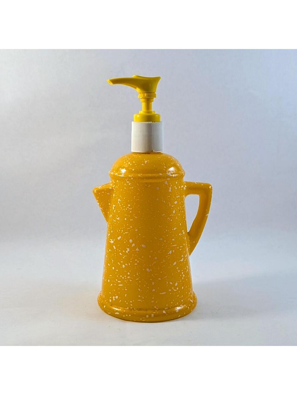 Yellow Avon "Country Style Coffee Pot" lotion dispenser